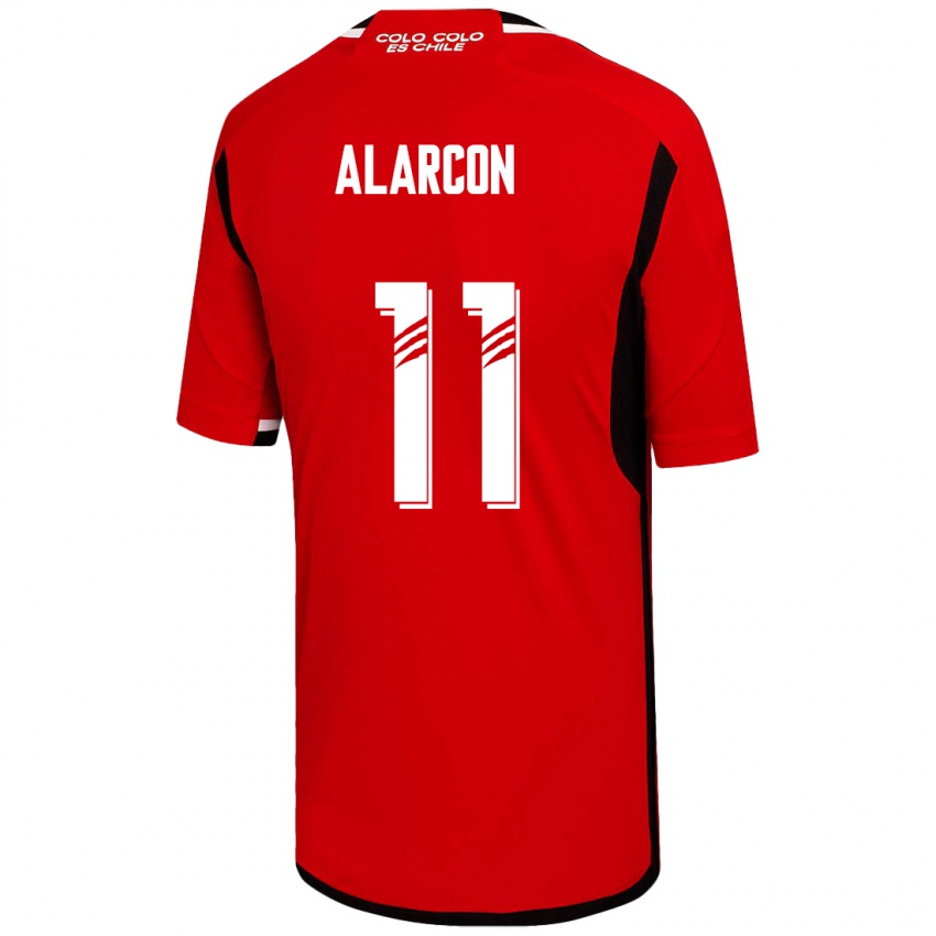Uomo Maglia Antonia Alarcón #11 Rosso Kit Gara Away 2023/24 Maglietta
