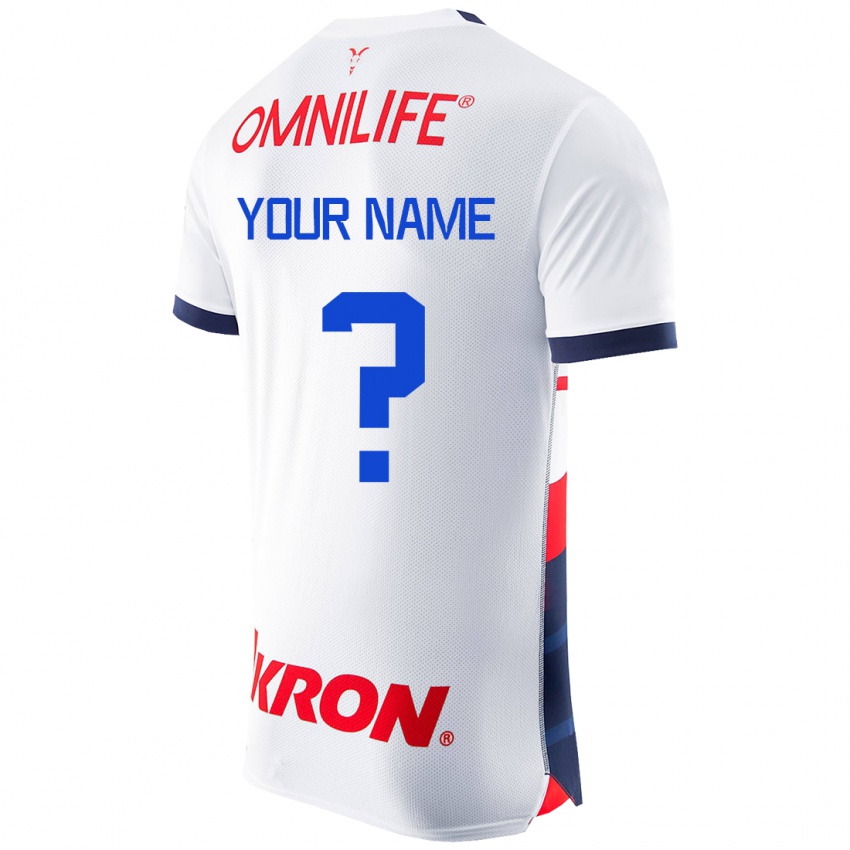 Uomo Maglia Il Tuo Nome #0 Bianco Kit Gara Away 2023/24 Maglietta