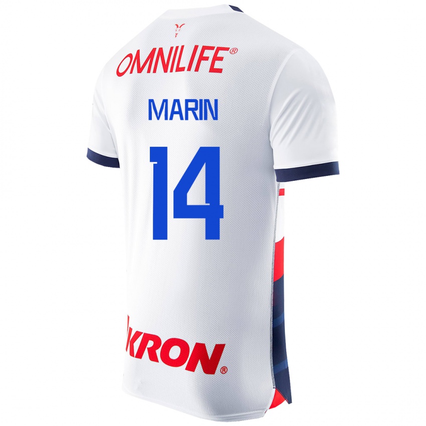 Uomo Maglia Ricardo Marín #14 Bianco Kit Gara Away 2023/24 Maglietta