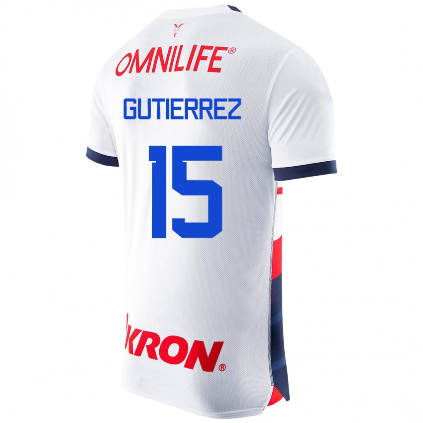 Uomo Maglia Erick Gutierrez #15 Bianco Kit Gara Away 2023/24 Maglietta