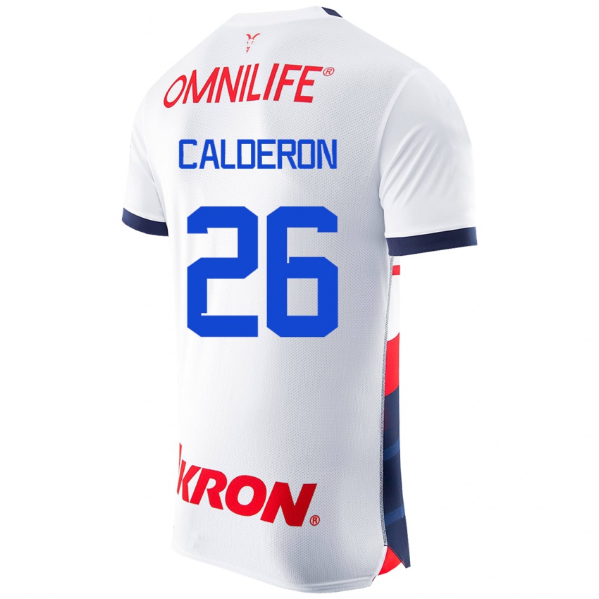 Uomo Maglia Cristian Calderón #26 Bianco Kit Gara Away 2023/24 Maglietta