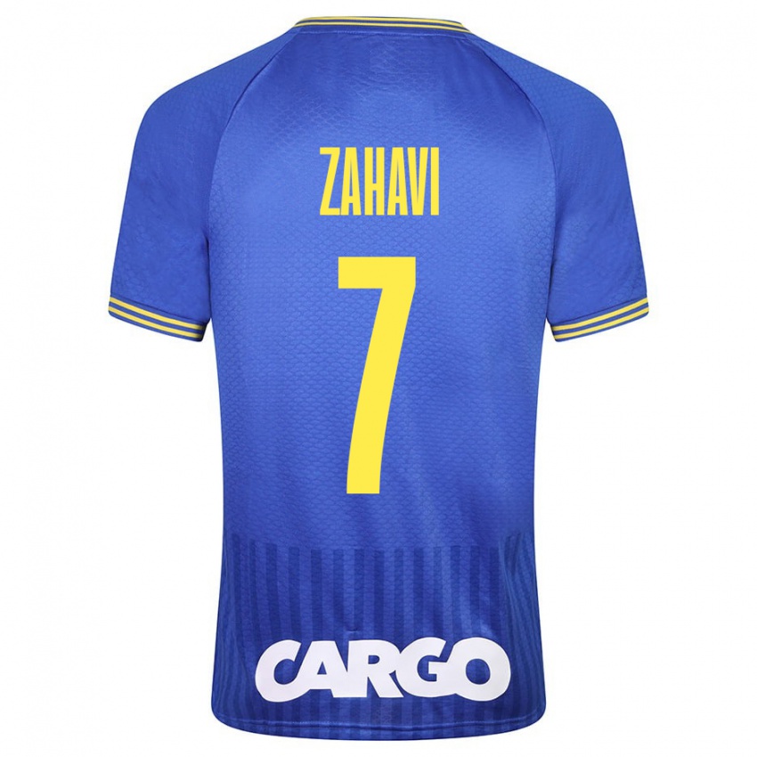 Uomo Maglia Eran Zahavi #7 Blu Kit Gara Away 2023/24 Maglietta