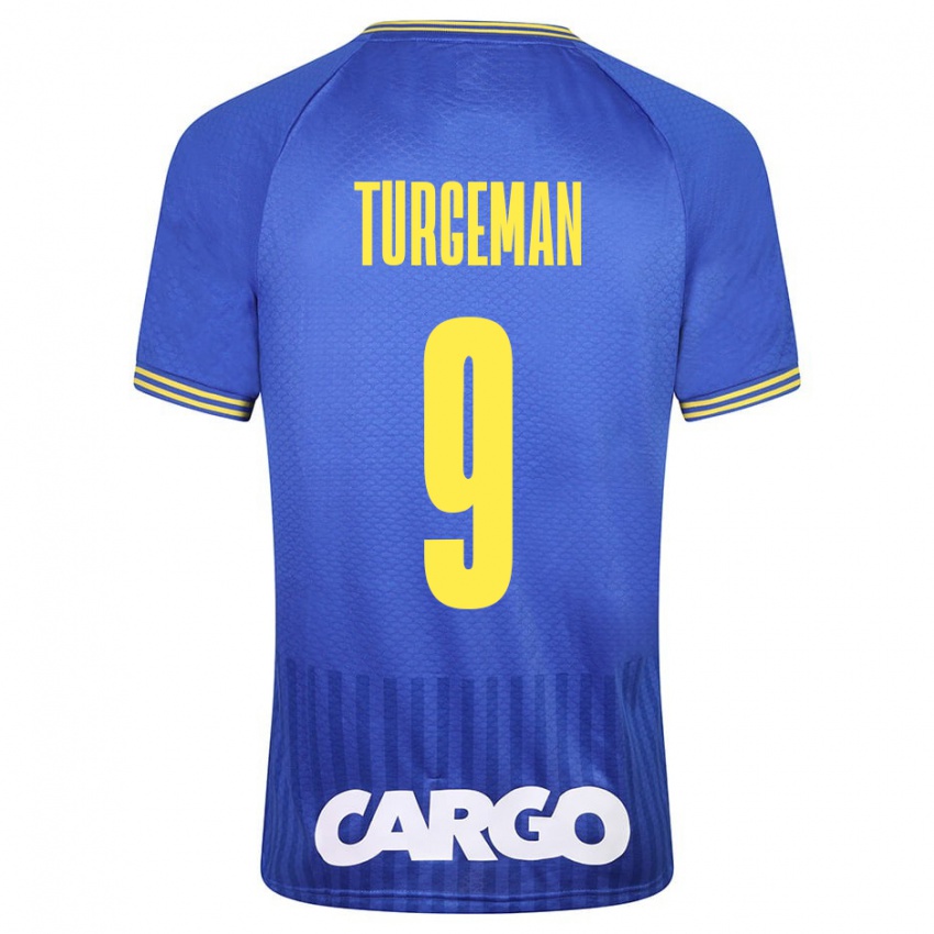 Uomo Maglia Dor Turgeman #9 Blu Kit Gara Away 2023/24 Maglietta