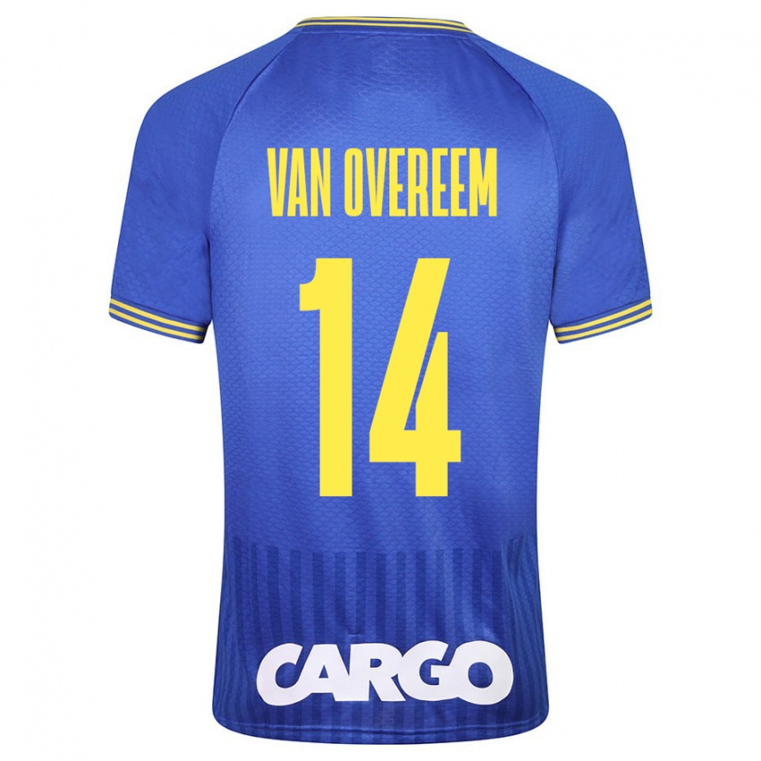 Uomo Maglia Joris Van Overeem #14 Blu Kit Gara Away 2023/24 Maglietta