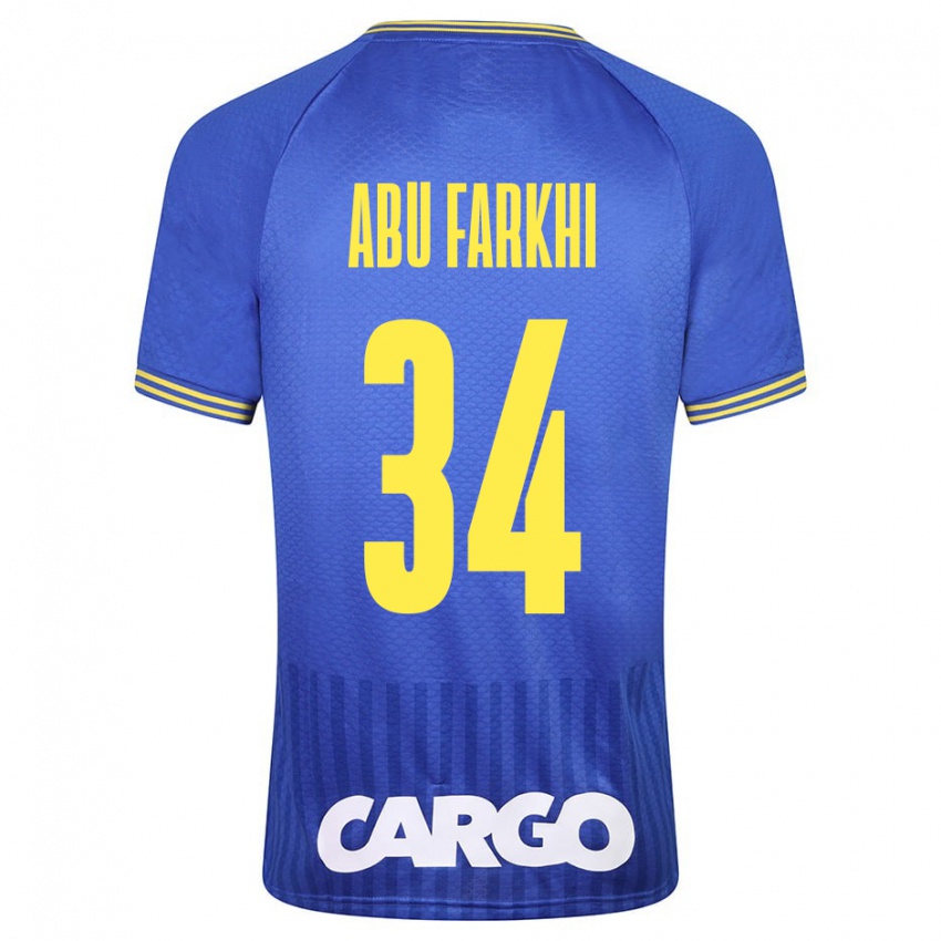 Uomo Maglia Sayed Abu Farkhi #34 Blu Kit Gara Away 2023/24 Maglietta