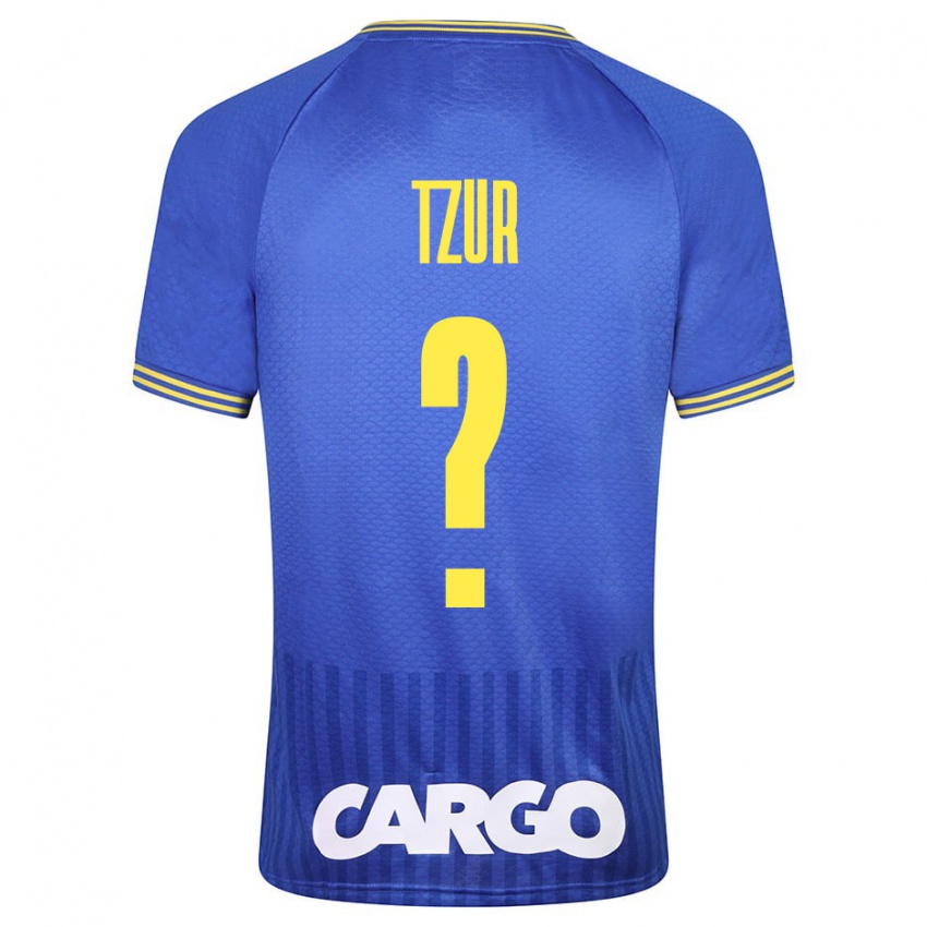 Uomo Maglia Amit Tzur #0 Blu Kit Gara Away 2023/24 Maglietta