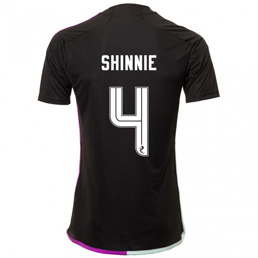 Uomo Maglia Graeme Shinnie #4 Nero Kit Gara Away 2023/24 Maglietta