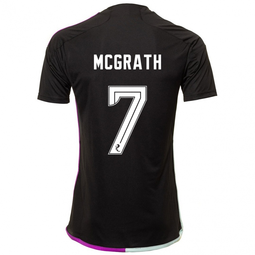 Uomo Maglia Jamie Mcgrath #7 Nero Kit Gara Away 2023/24 Maglietta