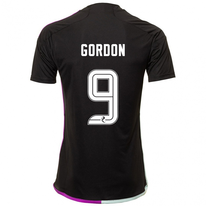 Uomo Maglia Lauren Gordon #9 Nero Kit Gara Away 2023/24 Maglietta