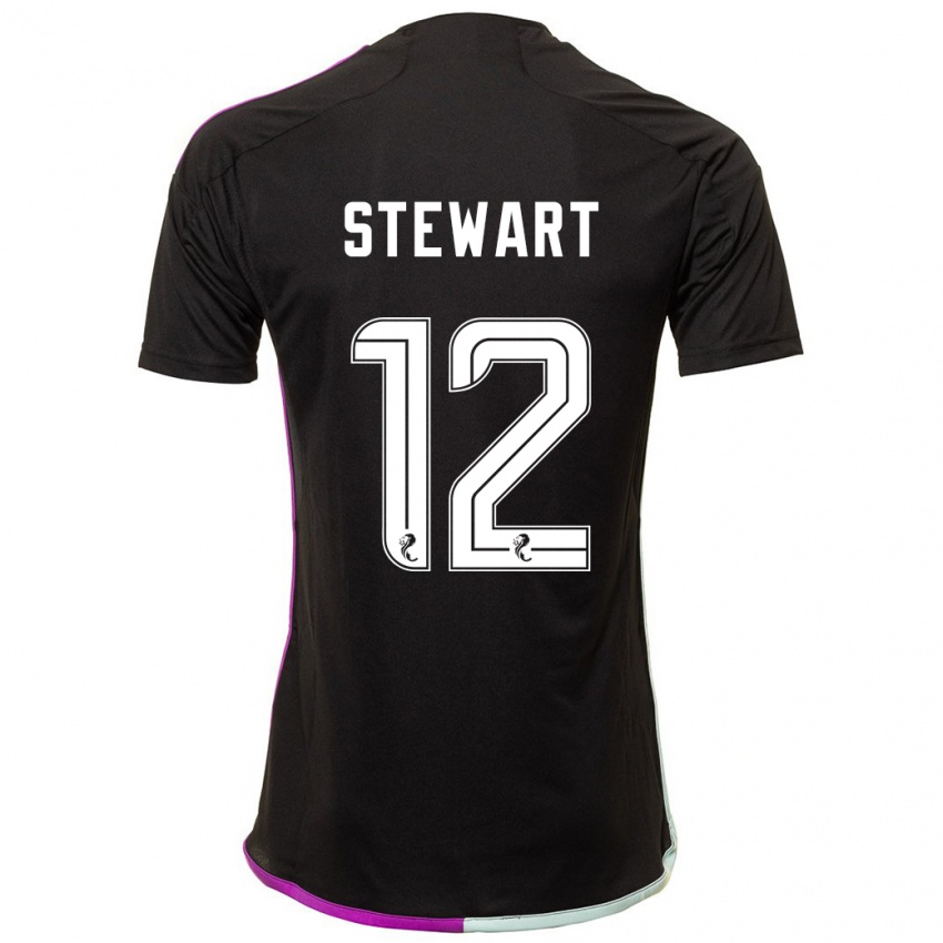 Uomo Maglia Hannah Stewart #12 Nero Kit Gara Away 2023/24 Maglietta