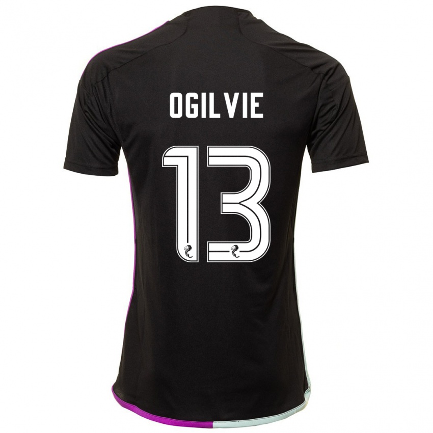 Uomo Maglia Francesca Ogilvie #13 Nero Kit Gara Away 2023/24 Maglietta