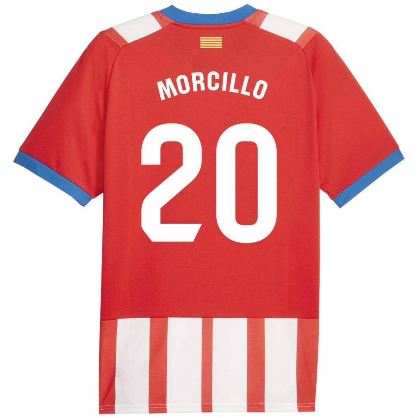 Donna Maglia Luis Morcillo #20 Rosso Bianco Kit Gara Home 2023/24 Maglietta