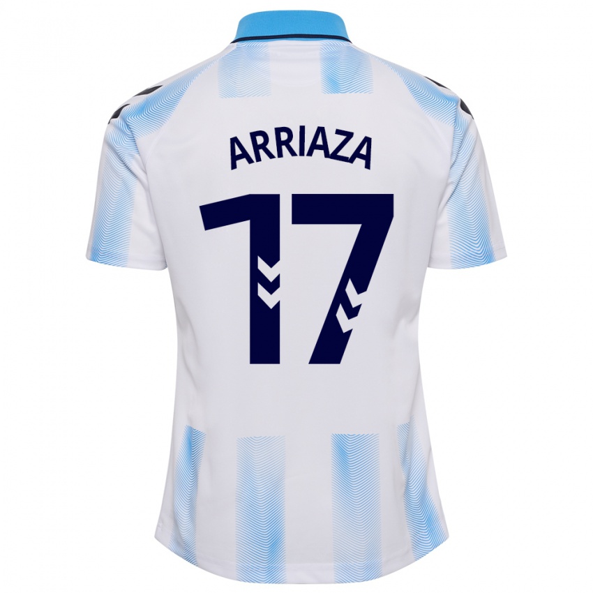 Donna Maglia Pablo Arriaza #17 Bianco Blu Kit Gara Home 2023/24 Maglietta