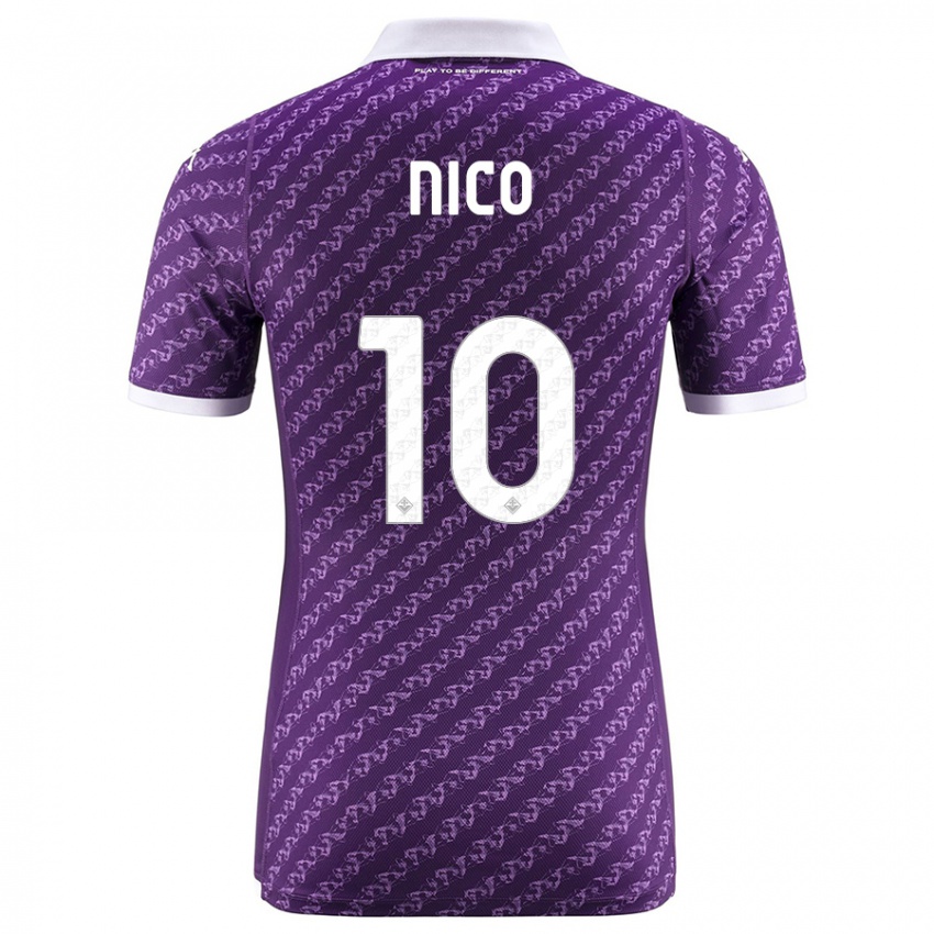 Donna Maglia Nicolas Gonzalez #10 Viola Kit Gara Home 2023/24 Maglietta