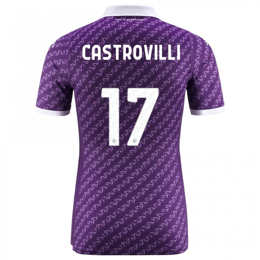 Donna Maglia Gaetano Castrovilli #17 Viola Kit Gara Home 2023/24 Maglietta