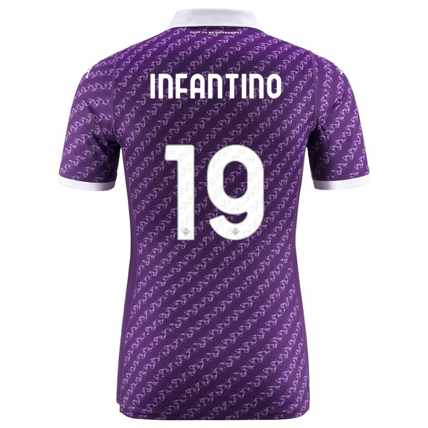 Donna Maglia Gino Infantino #19 Viola Kit Gara Home 2023/24 Maglietta