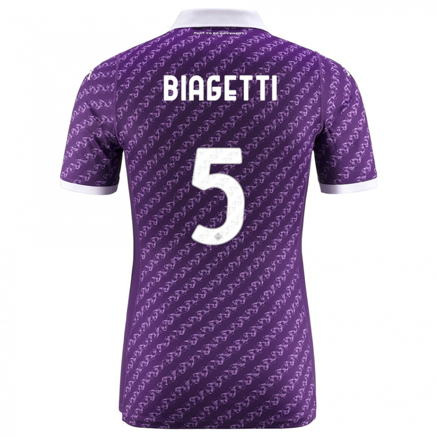 Donna Maglia Christian Biagetti #5 Viola Kit Gara Home 2023/24 Maglietta