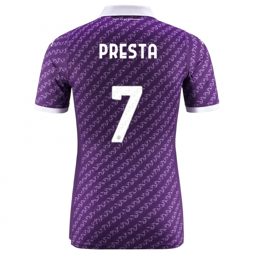 Donna Maglia Francesco Presta #7 Viola Kit Gara Home 2023/24 Maglietta