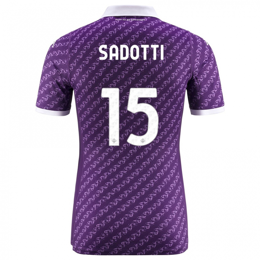 Donna Maglia Edoardo Sadotti #15 Viola Kit Gara Home 2023/24 Maglietta