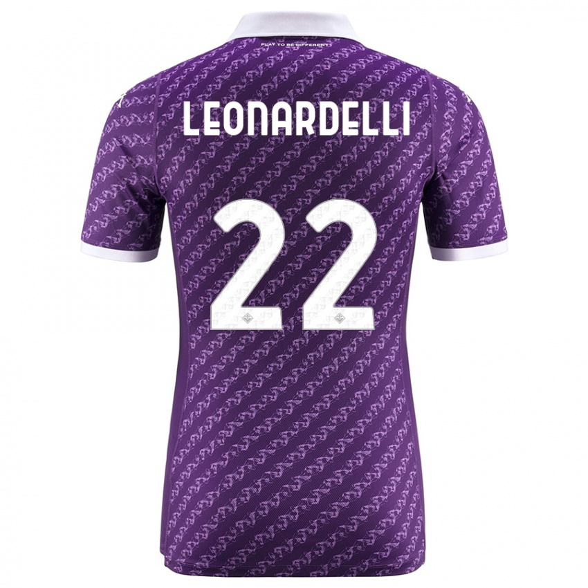 Donna Maglia Pietro Leonardelli #22 Viola Kit Gara Home 2023/24 Maglietta