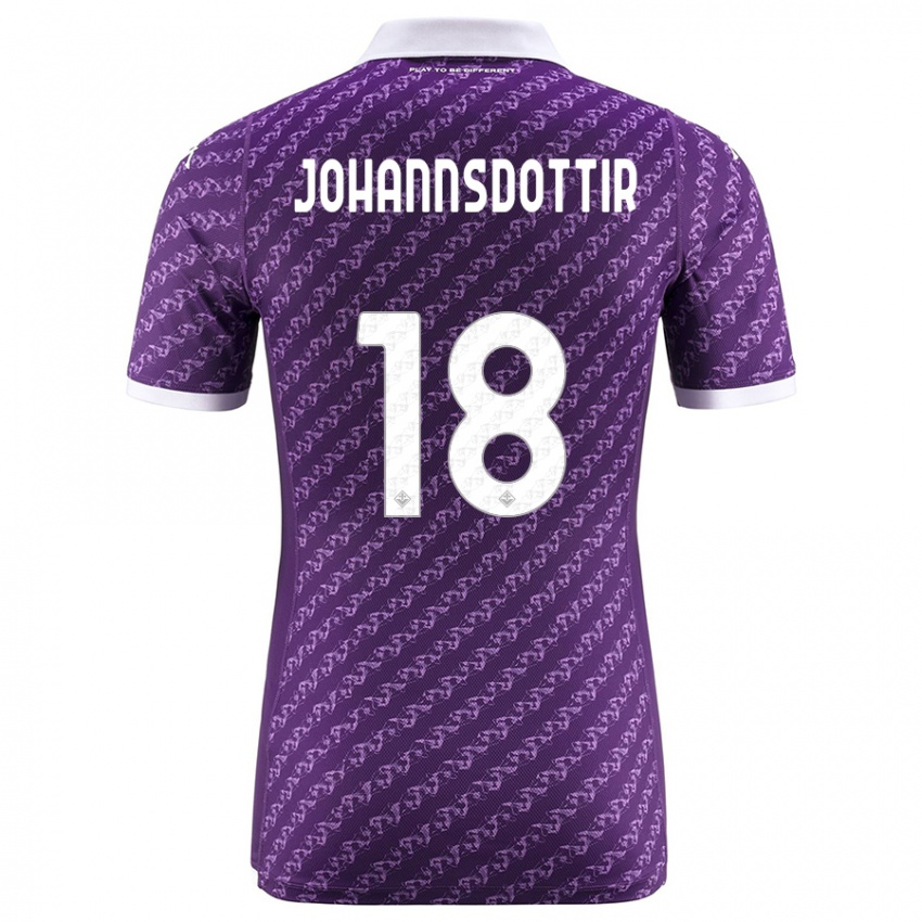 Donna Maglia Alexandra Johannsdottir #18 Viola Kit Gara Home 2023/24 Maglietta