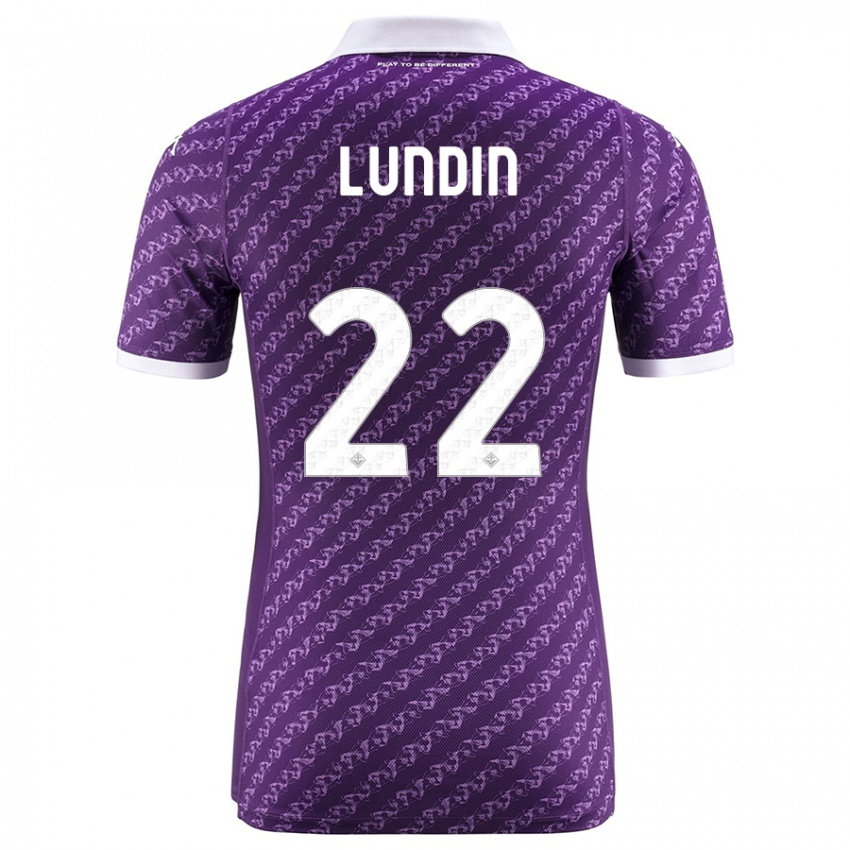 Donna Maglia Karin Lundin #22 Viola Kit Gara Home 2023/24 Maglietta