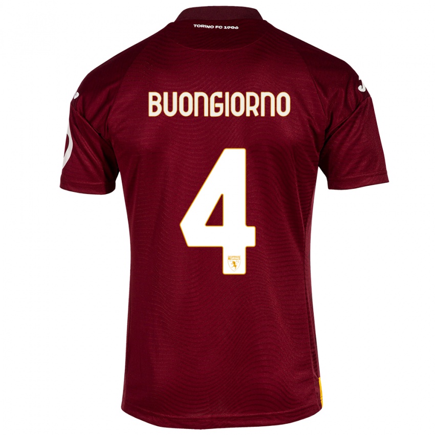 Donna Maglia Alessandro Buongiorno #4 Rosso Scuro Kit Gara Home 2023/24 Maglietta