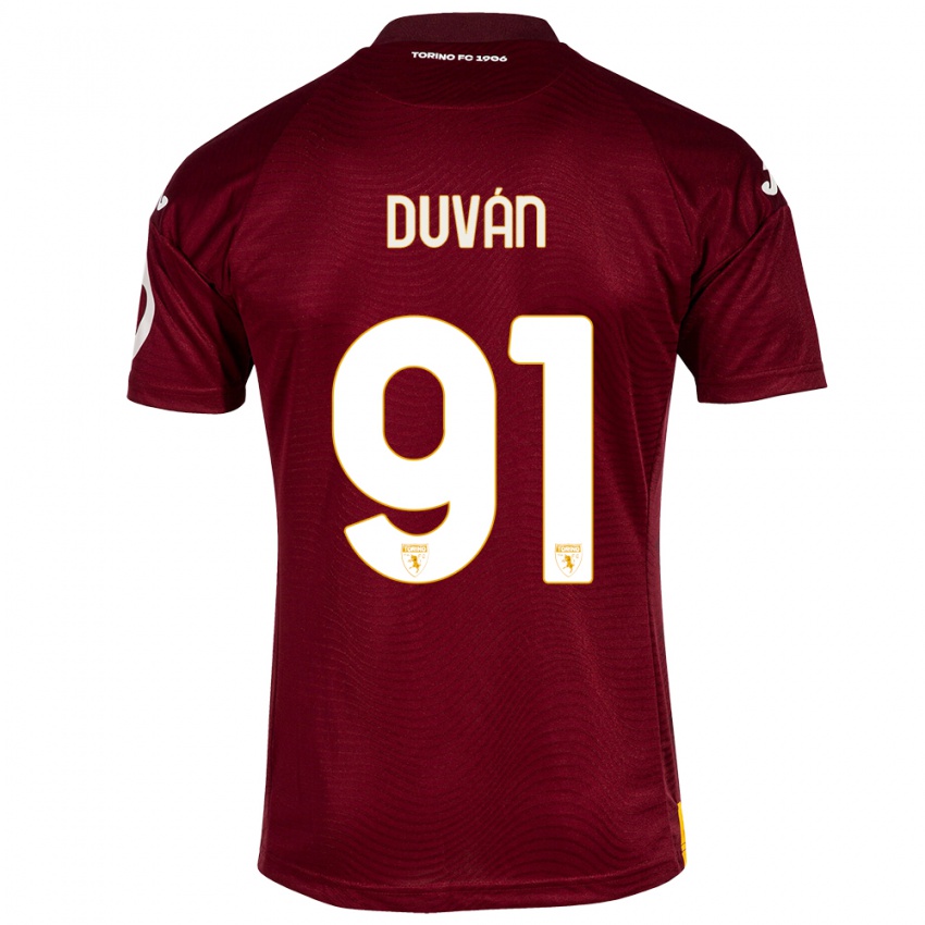 Donna Maglia Duvan Zapata #91 Rosso Scuro Kit Gara Home 2023/24 Maglietta