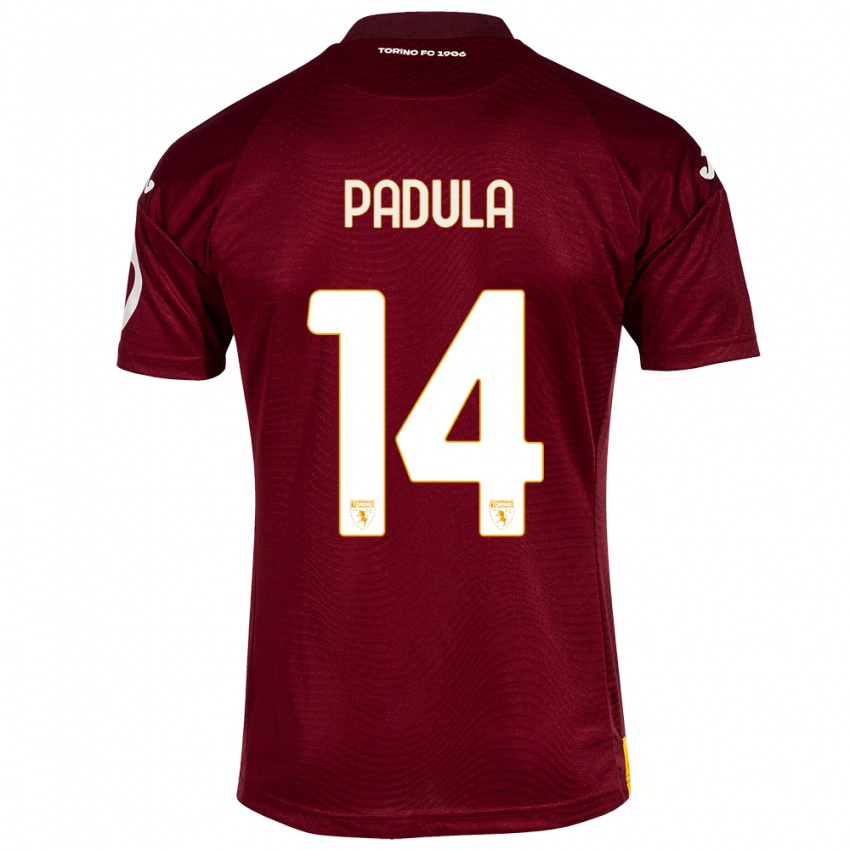 Donna Maglia Cristian Padula #14 Rosso Scuro Kit Gara Home 2023/24 Maglietta