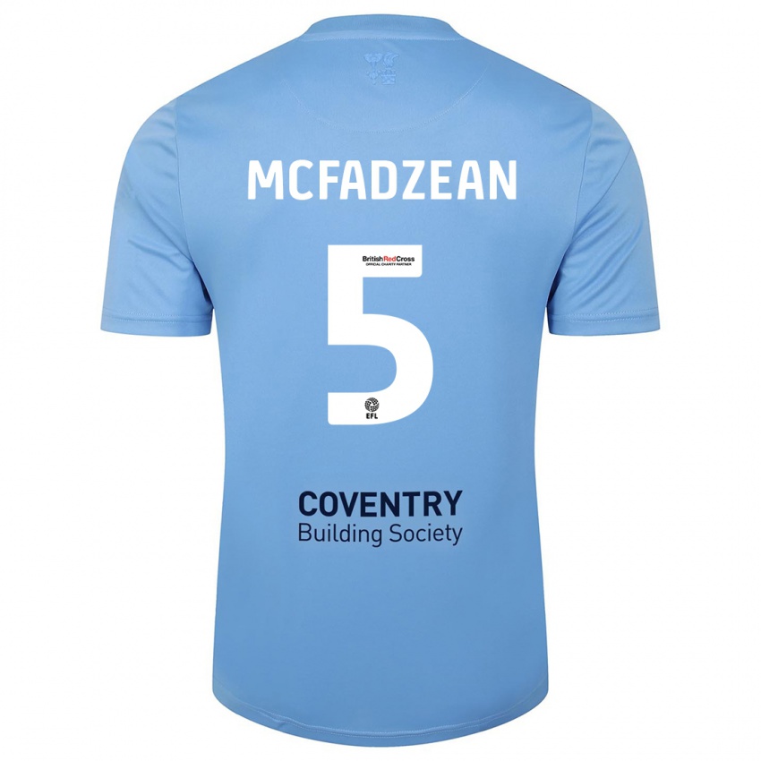 Donna Maglia Kyle Mcfadzean #5 Cielo Blu Kit Gara Home 2023/24 Maglietta