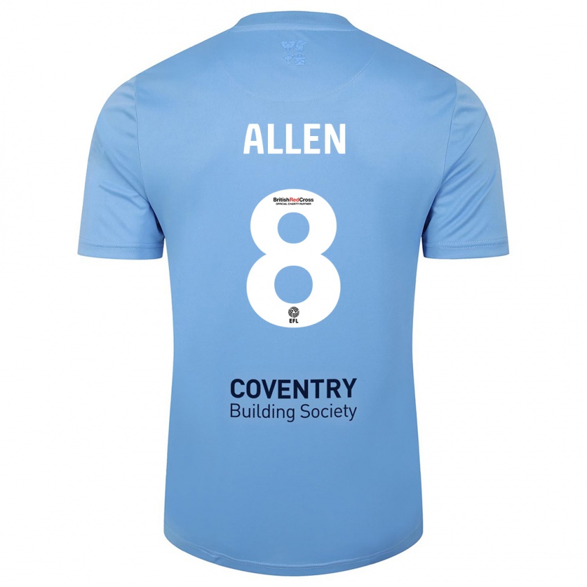 Donna Maglia Jamie Allen #8 Cielo Blu Kit Gara Home 2023/24 Maglietta