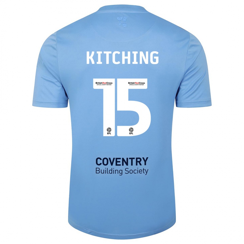 Donna Maglia Liam Kitching #15 Cielo Blu Kit Gara Home 2023/24 Maglietta