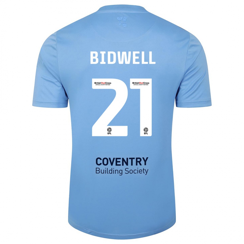 Donna Maglia Jake Bidwell #21 Cielo Blu Kit Gara Home 2023/24 Maglietta