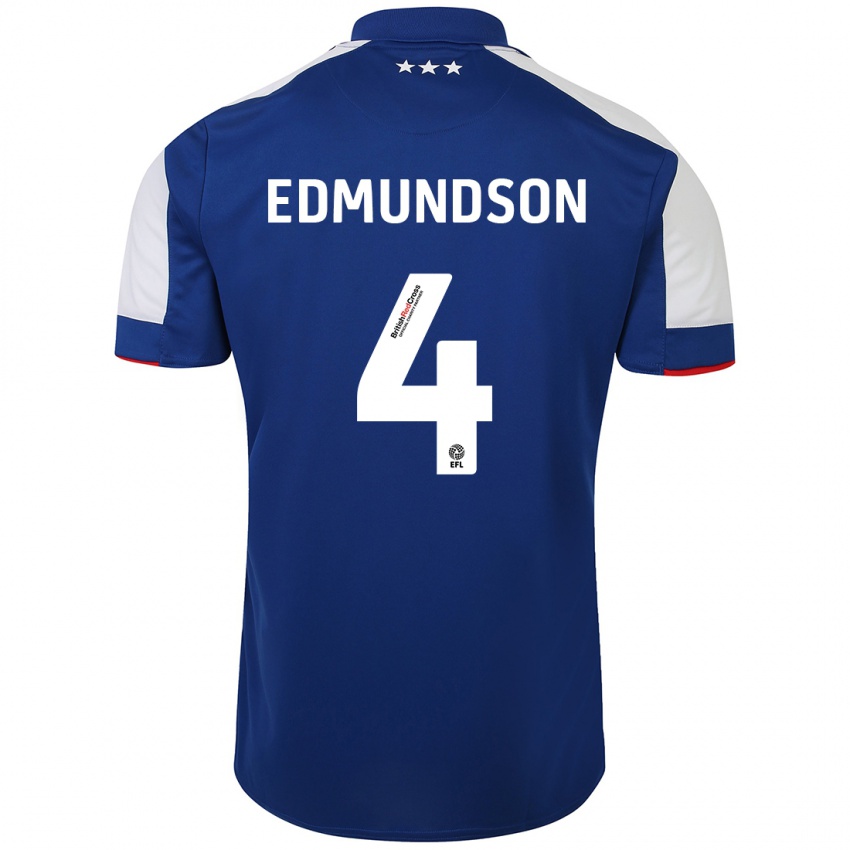 Donna Maglia George Edmundson #4 Blu Kit Gara Home 2023/24 Maglietta