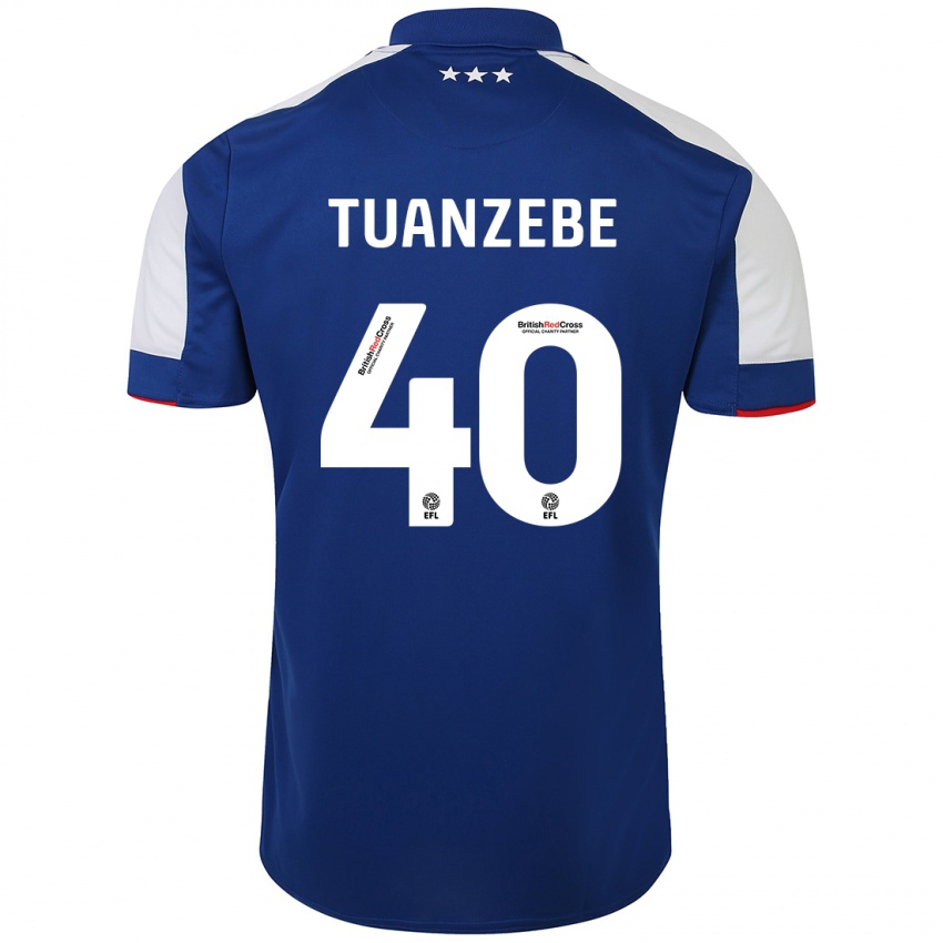 Donna Maglia Axel Tuanzebe #40 Blu Kit Gara Home 2023/24 Maglietta