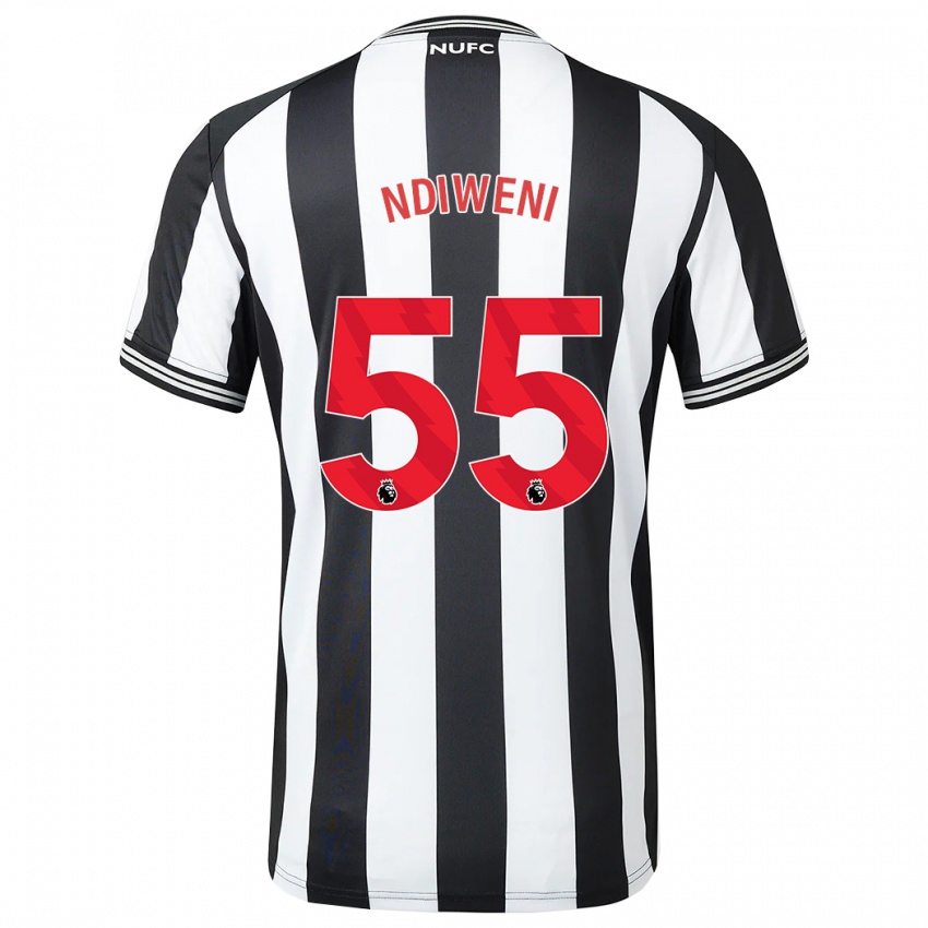 Donna Maglia Michael Ndiweni #55 Nero Bianco Kit Gara Home 2023/24 Maglietta