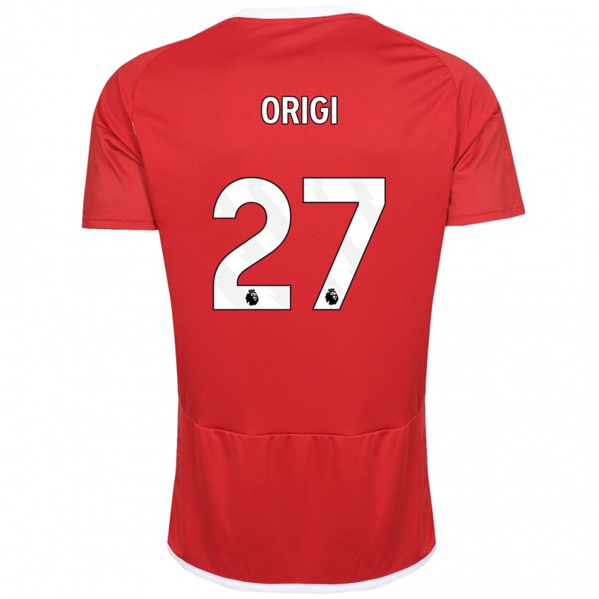 Donna Maglia Divock Origi #27 Rosso Kit Gara Home 2023/24 Maglietta