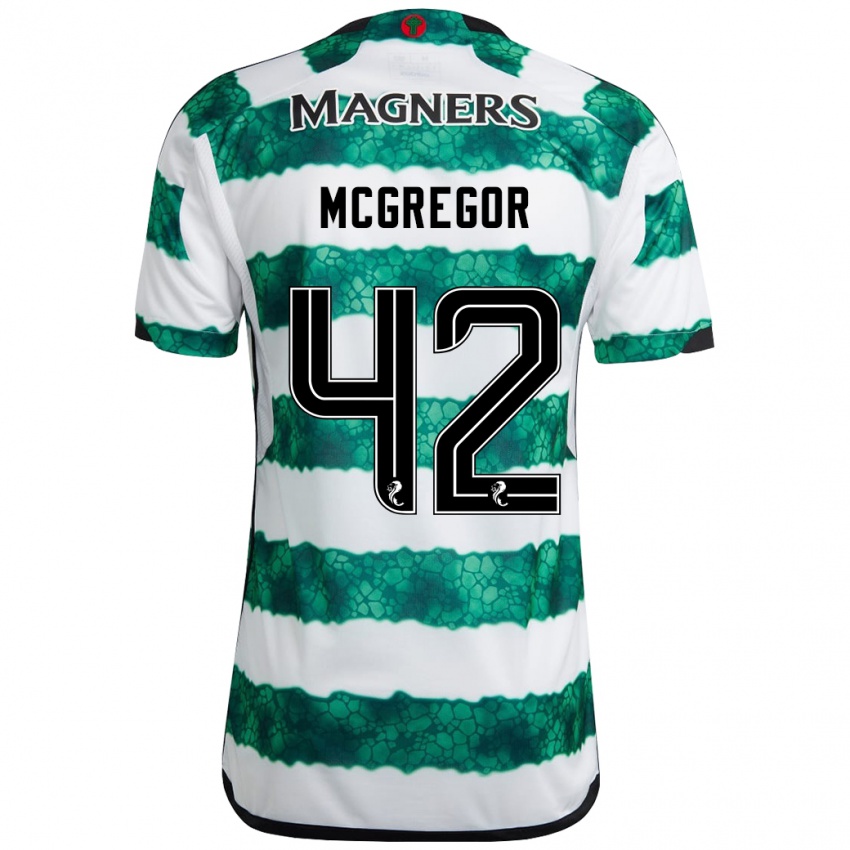 Donna Maglia Callum Mcgregor #42 Verde Kit Gara Home 2023/24 Maglietta