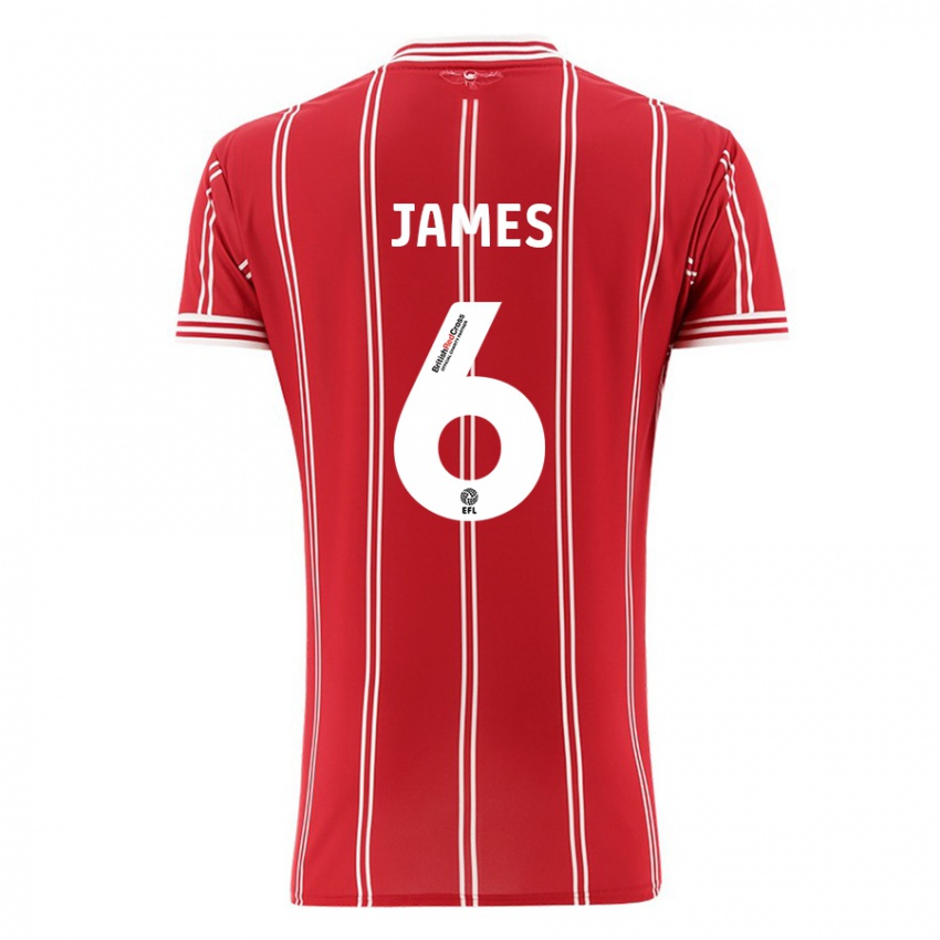 Donna Maglia Matty James #6 Rosso Kit Gara Home 2023/24 Maglietta