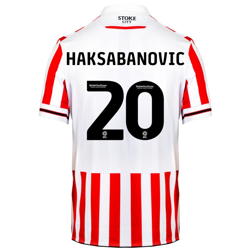 Donna Maglia Sead Hakšabanović #20 Rosso Bianco Kit Gara Home 2023/24 Maglietta