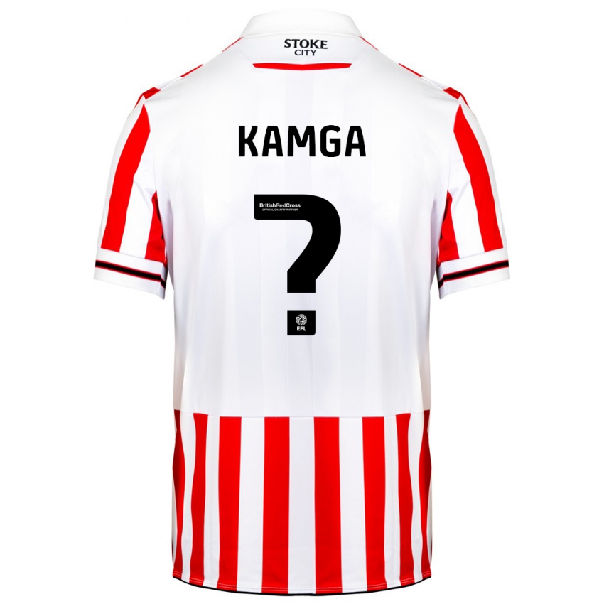 Donna Maglia Ian Kamga #0 Rosso Bianco Kit Gara Home 2023/24 Maglietta