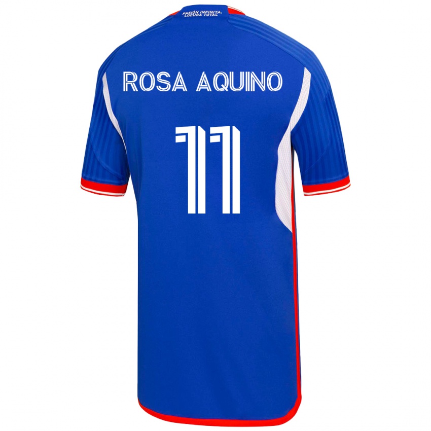Donna Maglia Rosa Aquino #11 Blu Kit Gara Home 2023/24 Maglietta