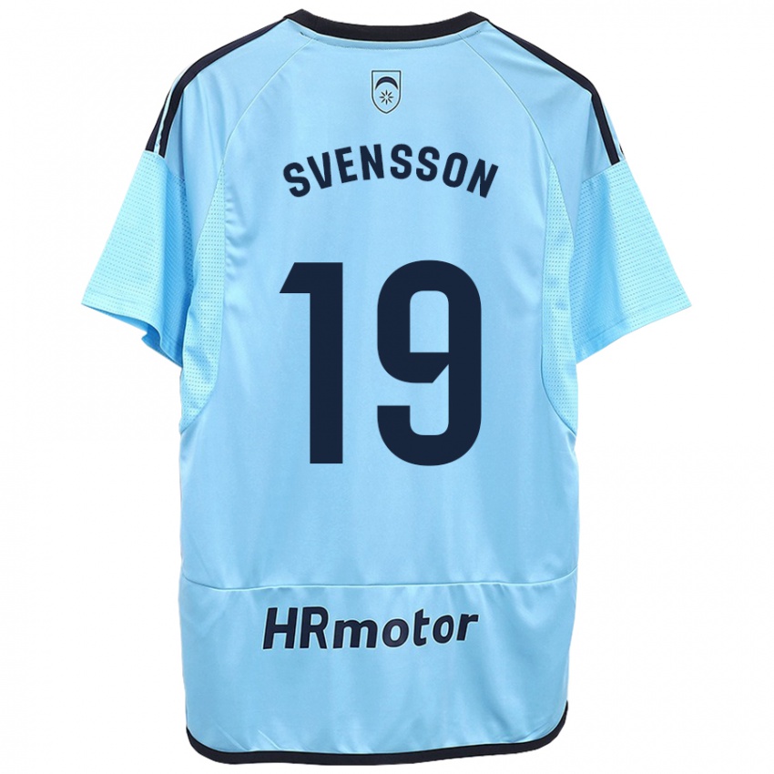 Donna Maglia Max Svensson #19 Blu Kit Gara Away 2023/24 Maglietta