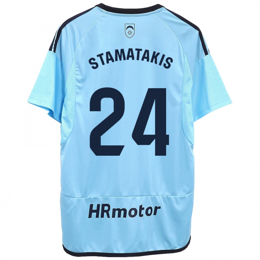 Donna Maglia Dimitrios Stamatakis #24 Blu Kit Gara Away 2023/24 Maglietta