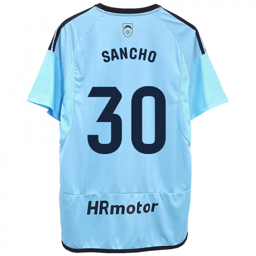 Donna Maglia Dani Sancho #30 Blu Kit Gara Away 2023/24 Maglietta