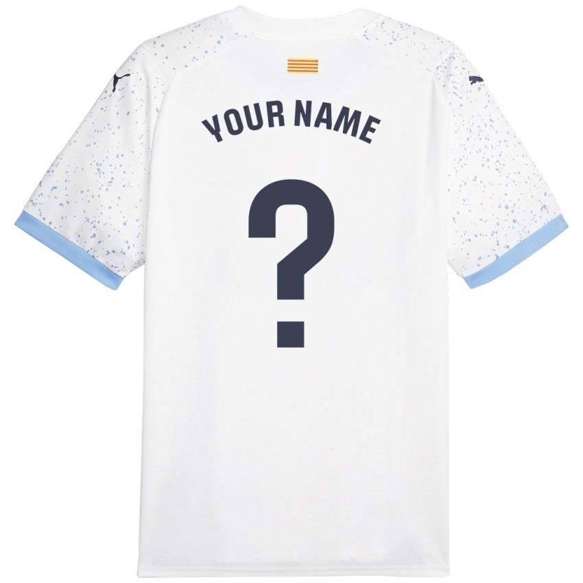 Donna Maglia Il Tuo Nome #0 Bianco Kit Gara Away 2023/24 Maglietta