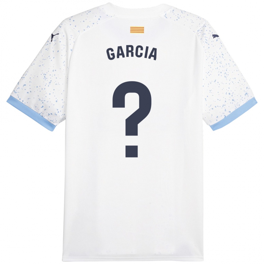 Donna Maglia Hugo García #0 Bianco Kit Gara Away 2023/24 Maglietta