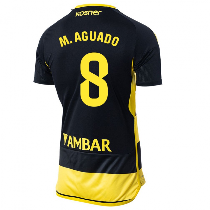 Donna Maglia Marc Aguado #8 Nero Giallo Kit Gara Away 2023/24 Maglietta