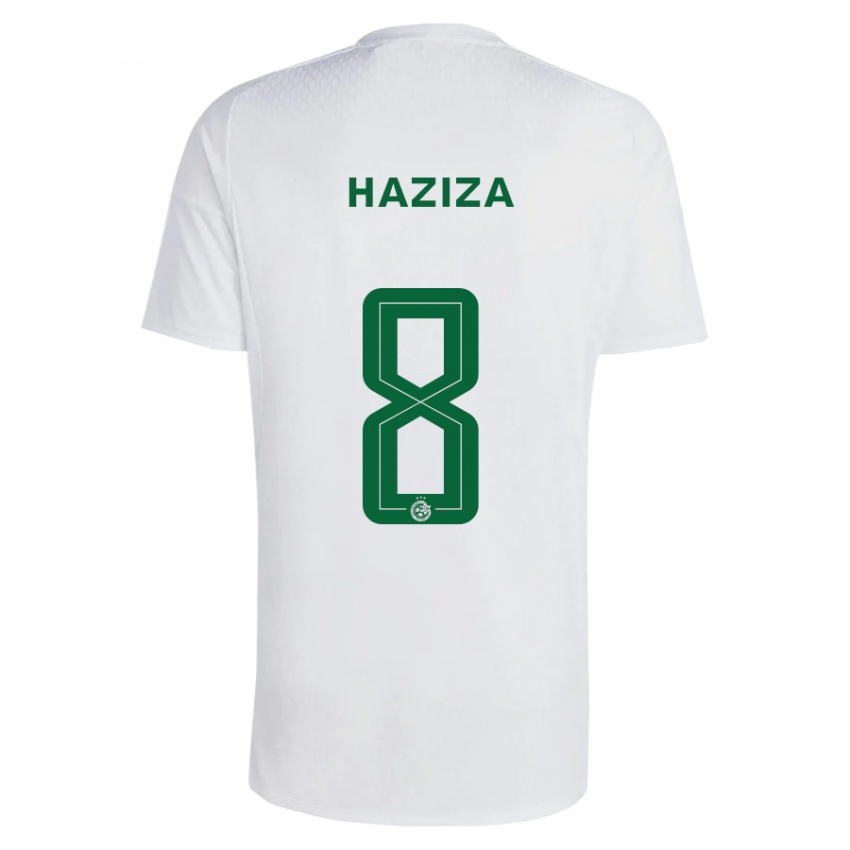 Donna Maglia Dolev Haziza #8 Verde Blu Kit Gara Away 2023/24 Maglietta