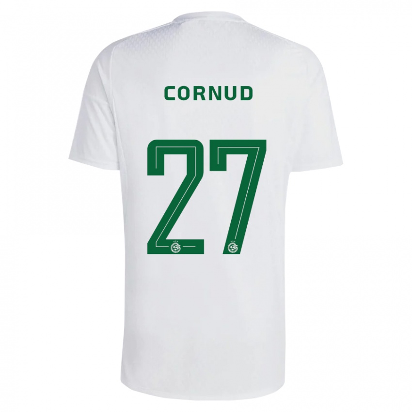 Donna Maglia Pierre Cornud #27 Verde Blu Kit Gara Away 2023/24 Maglietta